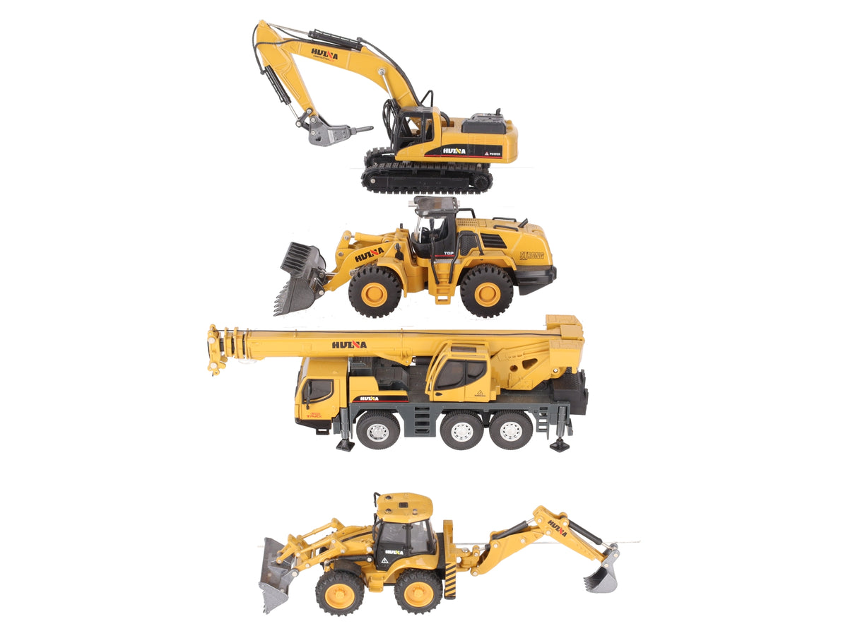 Hui Na Toys 1:50 Scale Assorted Alloy Diecast Construction Vehicles [4] EX