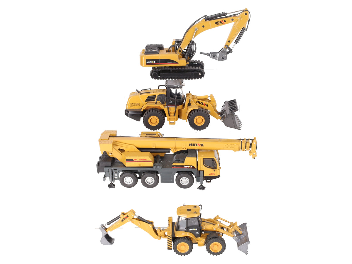 Hui Na Toys 1:50 Scale Assorted Alloy Diecast Construction Vehicles [4] EX