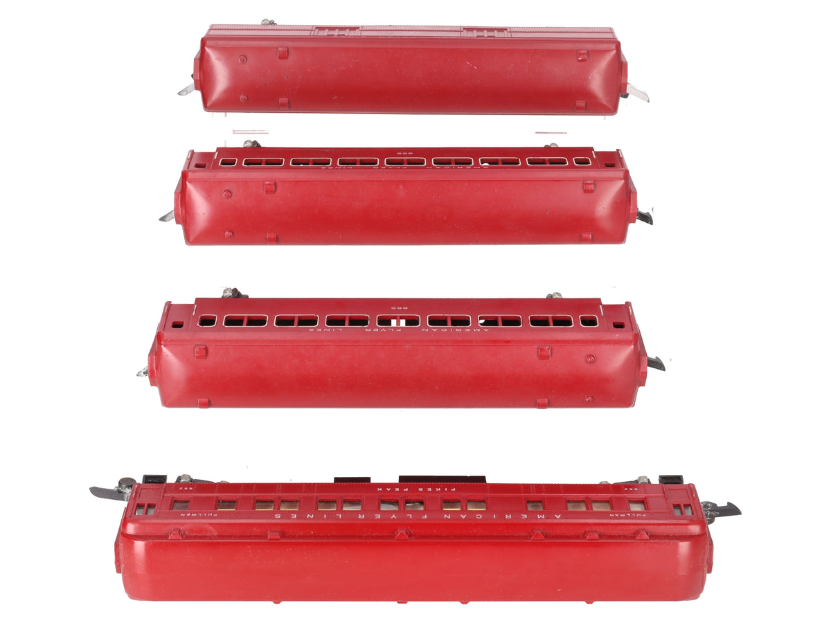 American Flyer Vintage S Gauge AFL Passenger Cars 655, 651, 652 [4] VG/Box