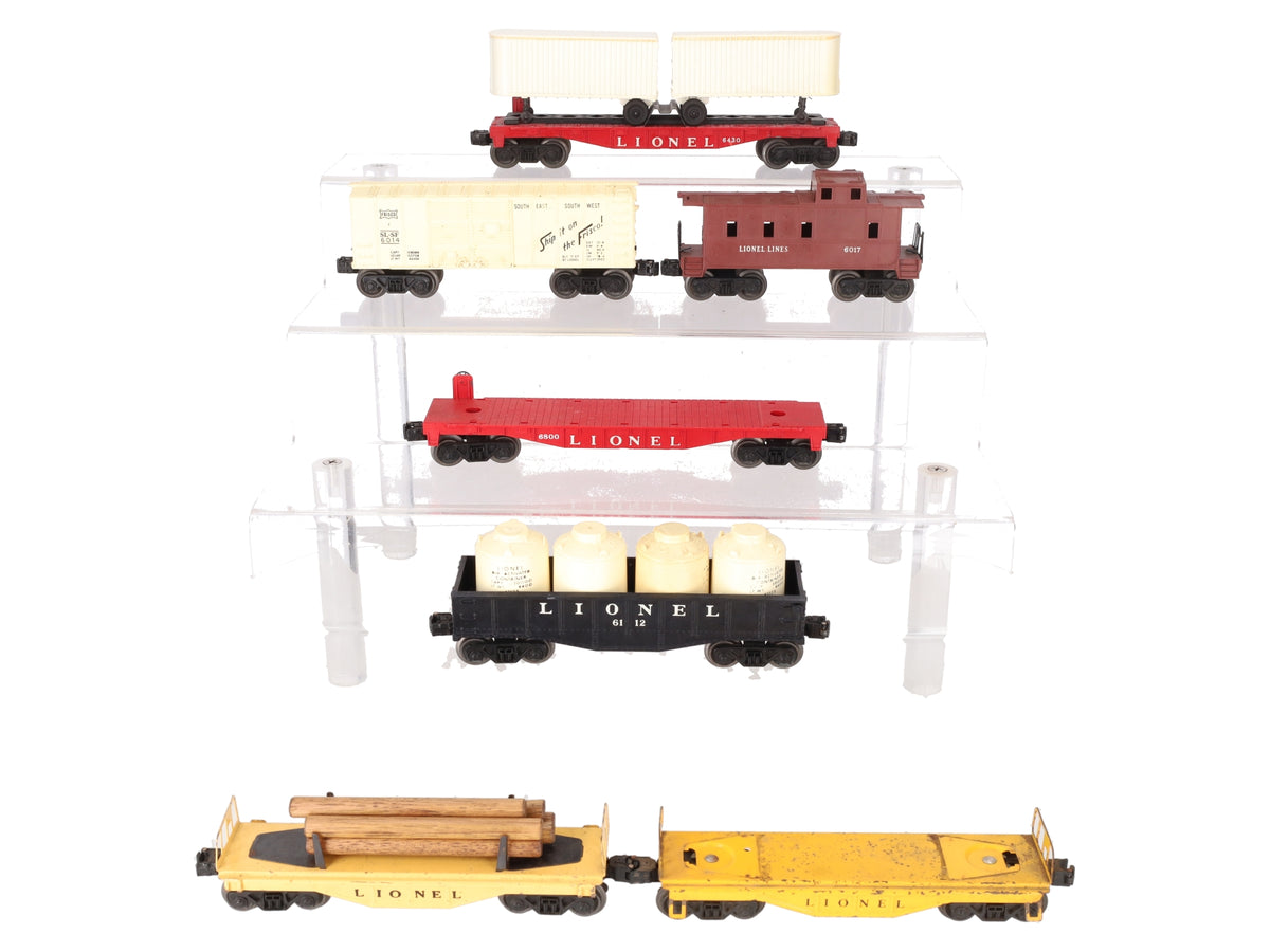 Lionel Vintage O Gauge Train Cars 6111, 6111, 6112, 6014, 6017, 6800, 6430 [7] VG
