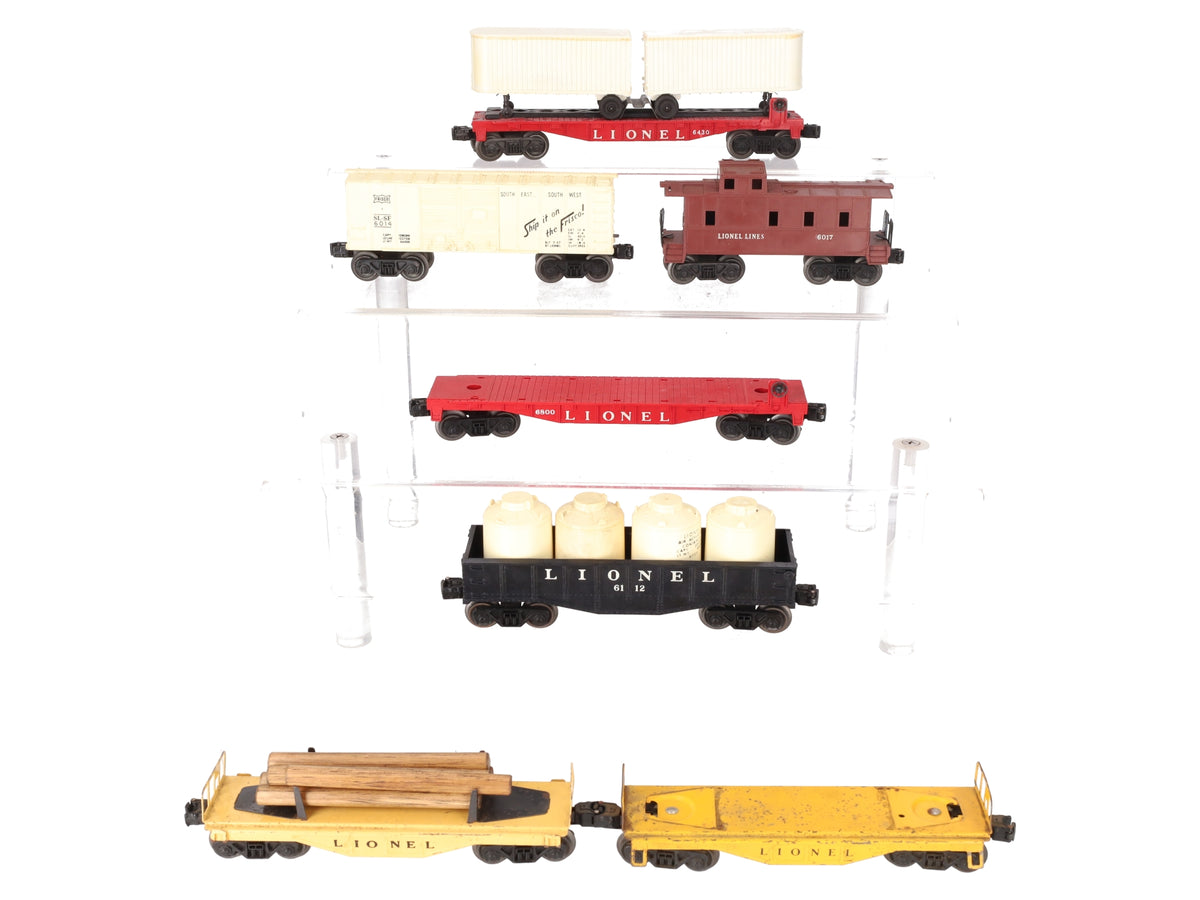 Lionel Vintage O Gauge Train Cars 6111, 6111, 6112, 6014, 6017, 6800, 6430 [7] VG
