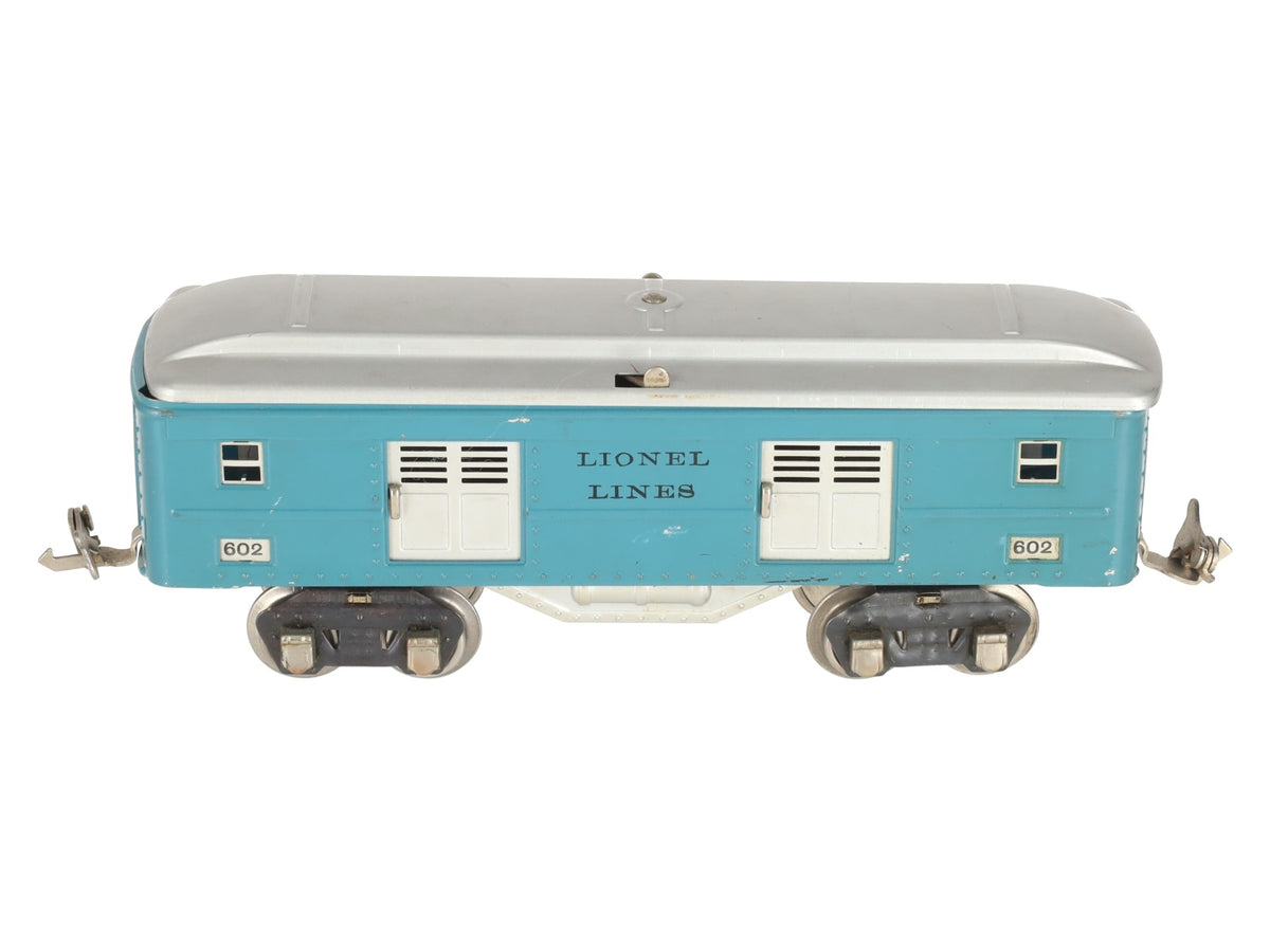 Lionel 602 Vintage O Prewar Lionel Lines Blue Tinplate Passage Baggage Car VG