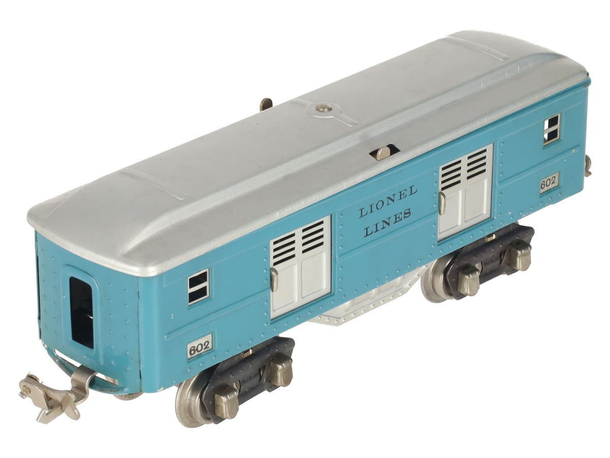 Lionel 602 Vintage O Prewar Lionel Lines Blue Tinplate Passage Baggage Car VG