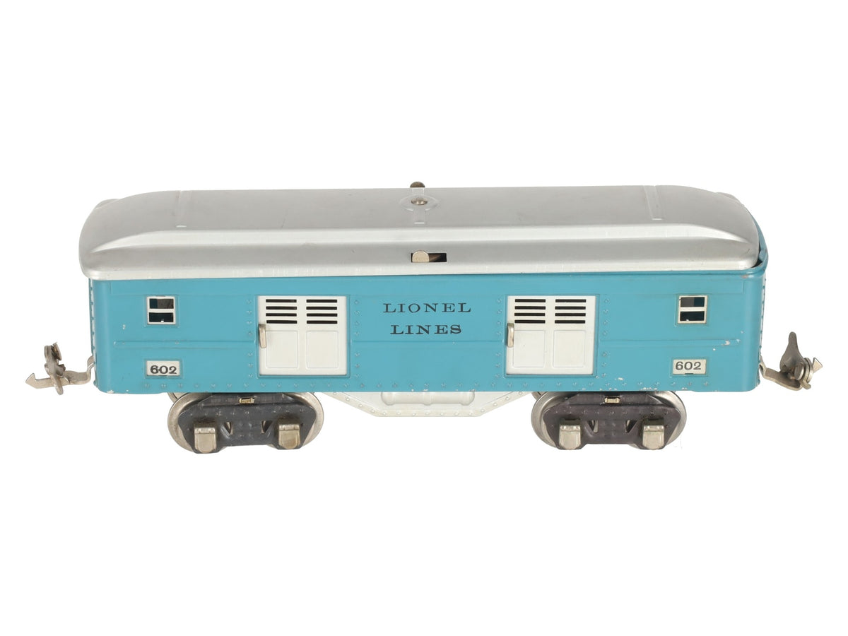 Lionel 602 Vintage O Prewar Lionel Lines Blue Tinplate Passage Baggage Car VG