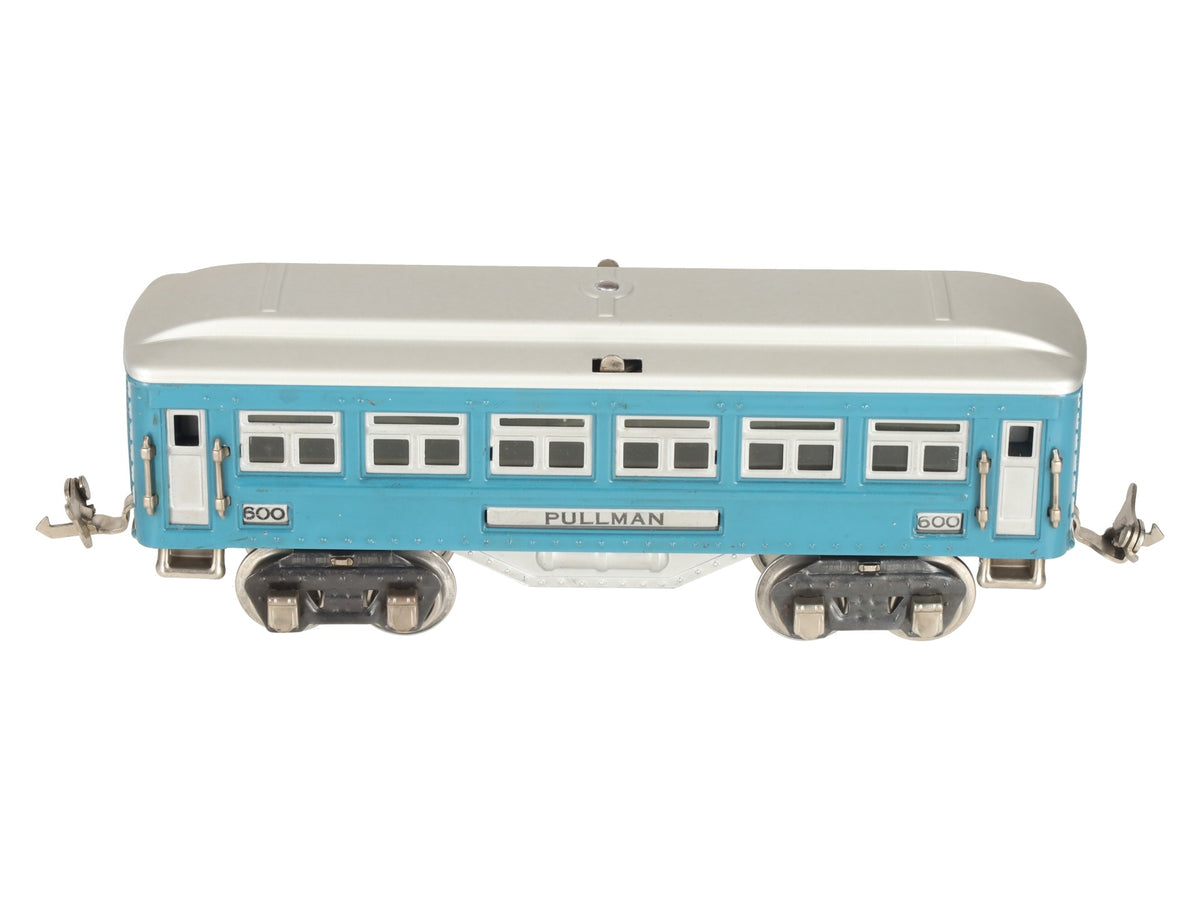 Lionel 600 Vintage O Prewar Blue Tinplate Pullman Coach Car VG