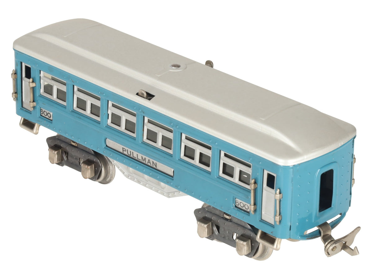 Lionel 600 Vintage O Prewar Blue Tinplate Pullman Coach Car VG