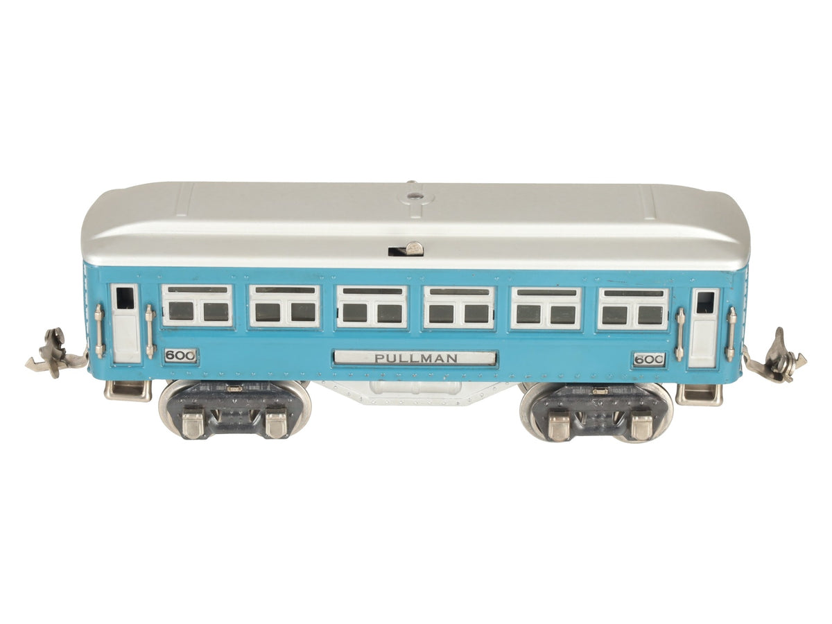 Lionel 600 Vintage O Prewar Blue Tinplate Pullman Coach Car VG