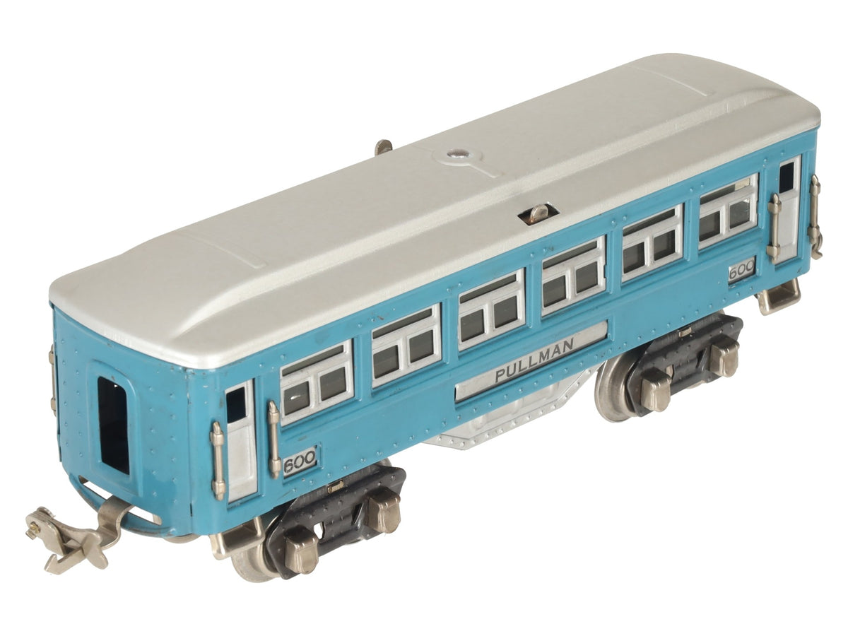 Lionel 600 Vintage O Prewar Blue Tinplate Pullman Coach Car VG
