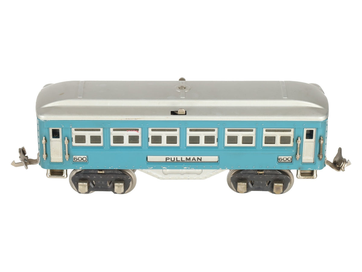 Lionel 600 Vintage O Prewar Blue Tinplate Pullman Coach Car VG