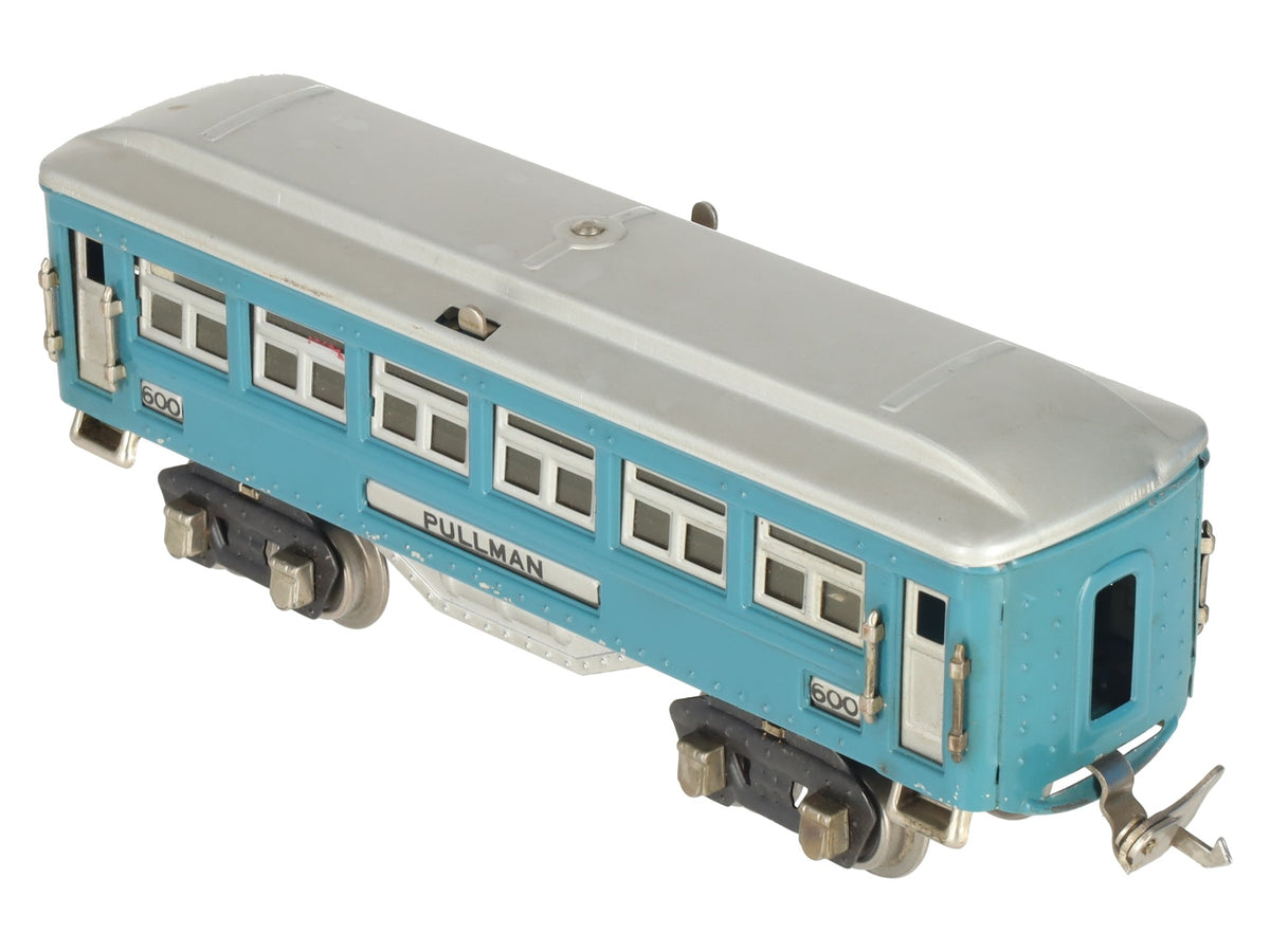 Lionel 600 Vintage O Prewar Blue Tinplate Pullman Coach Car VG