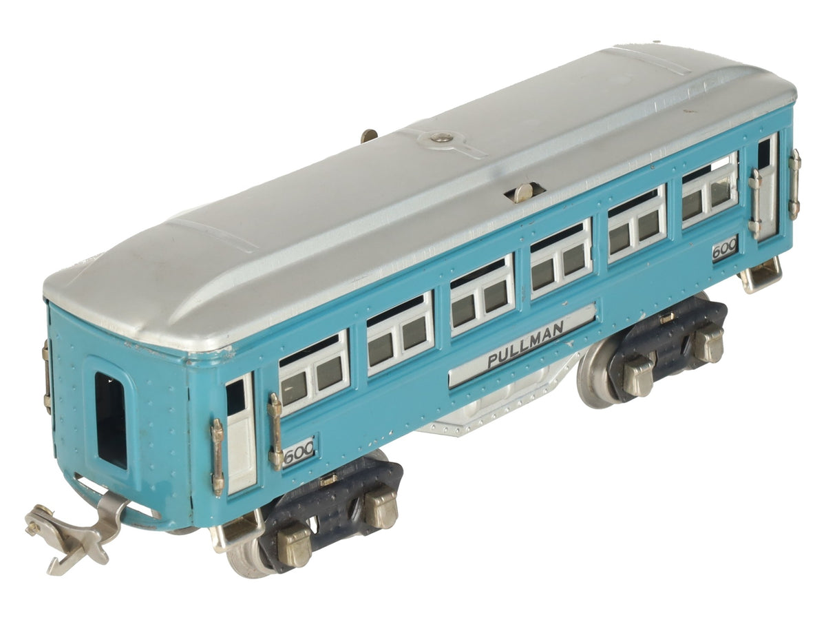 Lionel 600 Vintage O Prewar Blue Tinplate Pullman Coach Car VG