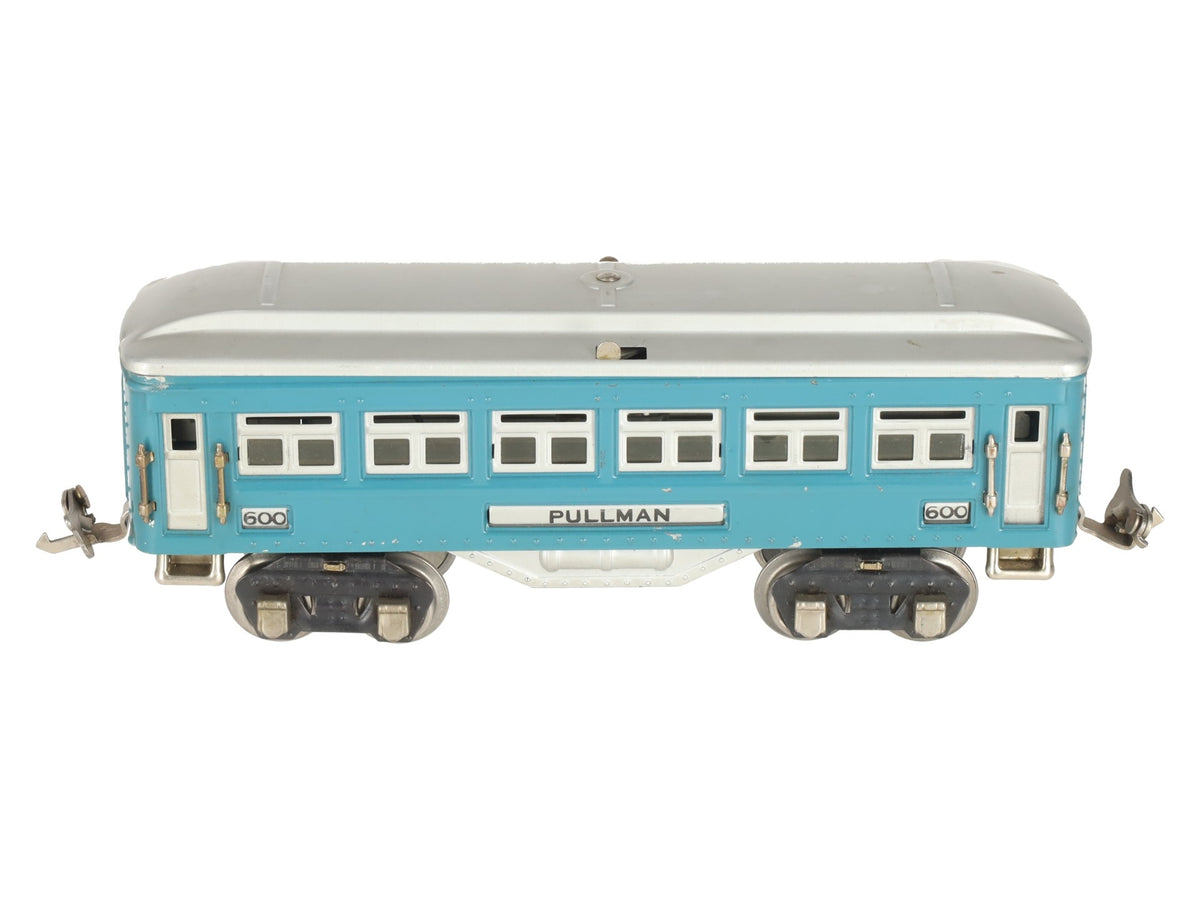 Lionel 600 Vintage O Prewar Blue Tinplate Pullman Coach Car VG