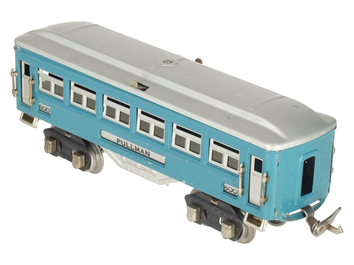 Lionel 600 Vintage O Prewar Blue Tinplate Pullman Coach Car VG