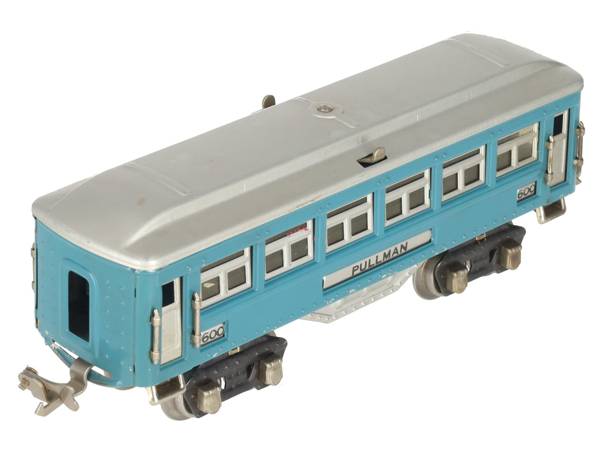 Lionel 600 Vintage O Prewar Blue Tinplate Pullman Coach Car VG