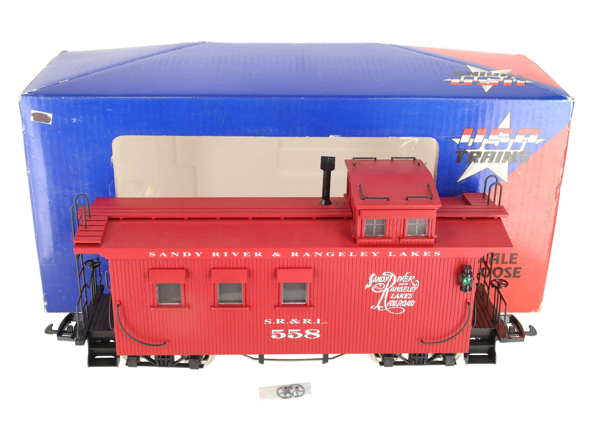 USA Trains 12003 Sandy River Rangley Lake Wood Caboose #558 (Metal Wheels) EX/Box