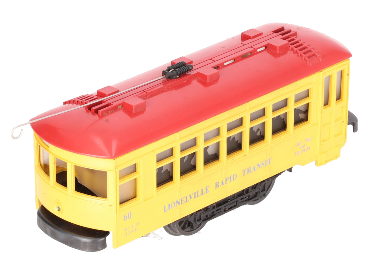 Lionel 60 Vintage O Lionelville Motorized Rapid Transit Trolley VG/Box
