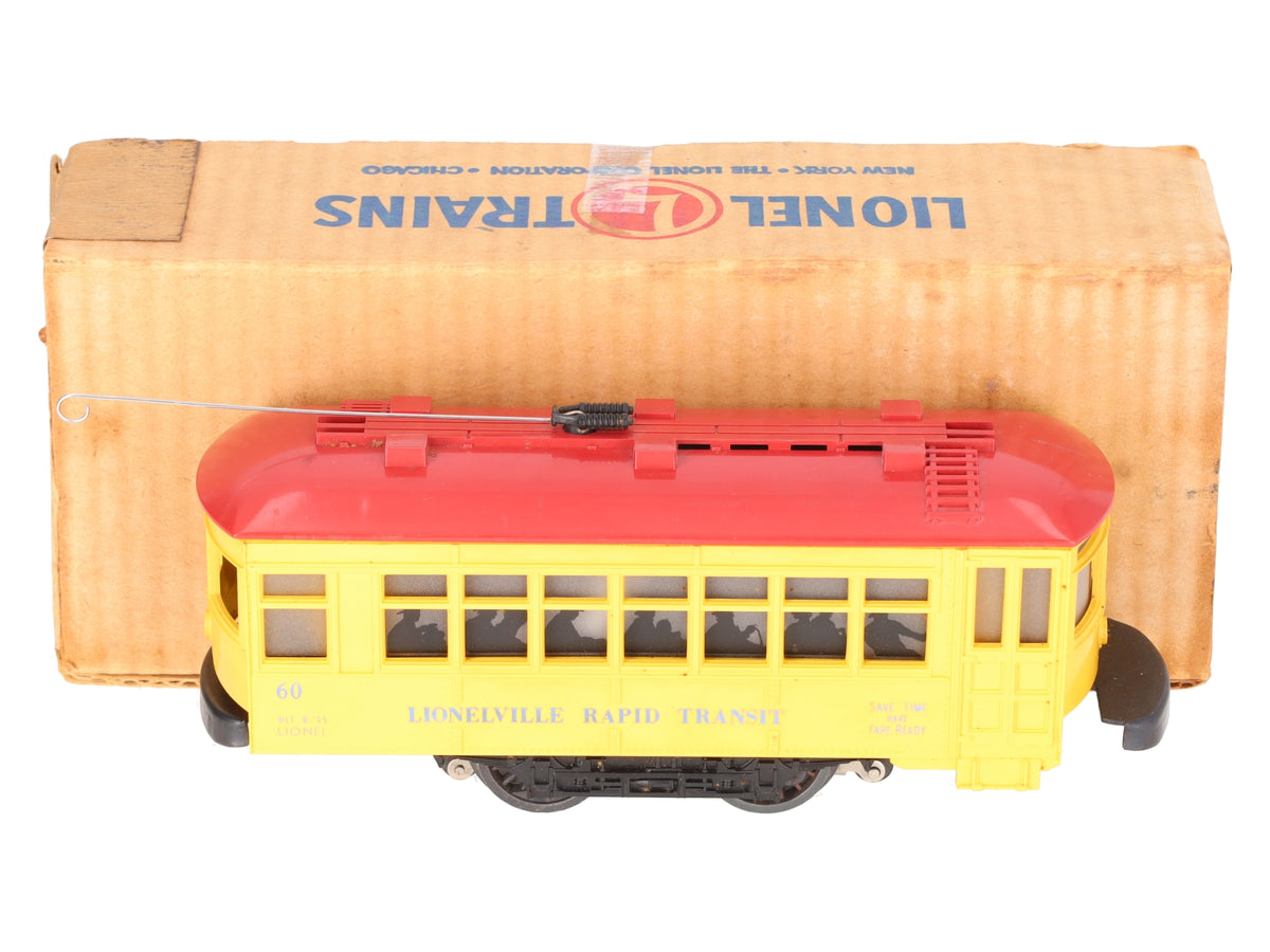 Lionel 60 Vintage O Lionelville Motorized Rapid Transit Trolley VG/Box