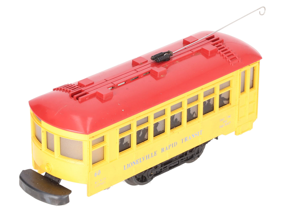 Lionel 60 Vintage O Lionelville Motorized Rapid Transit Trolley VG/Box