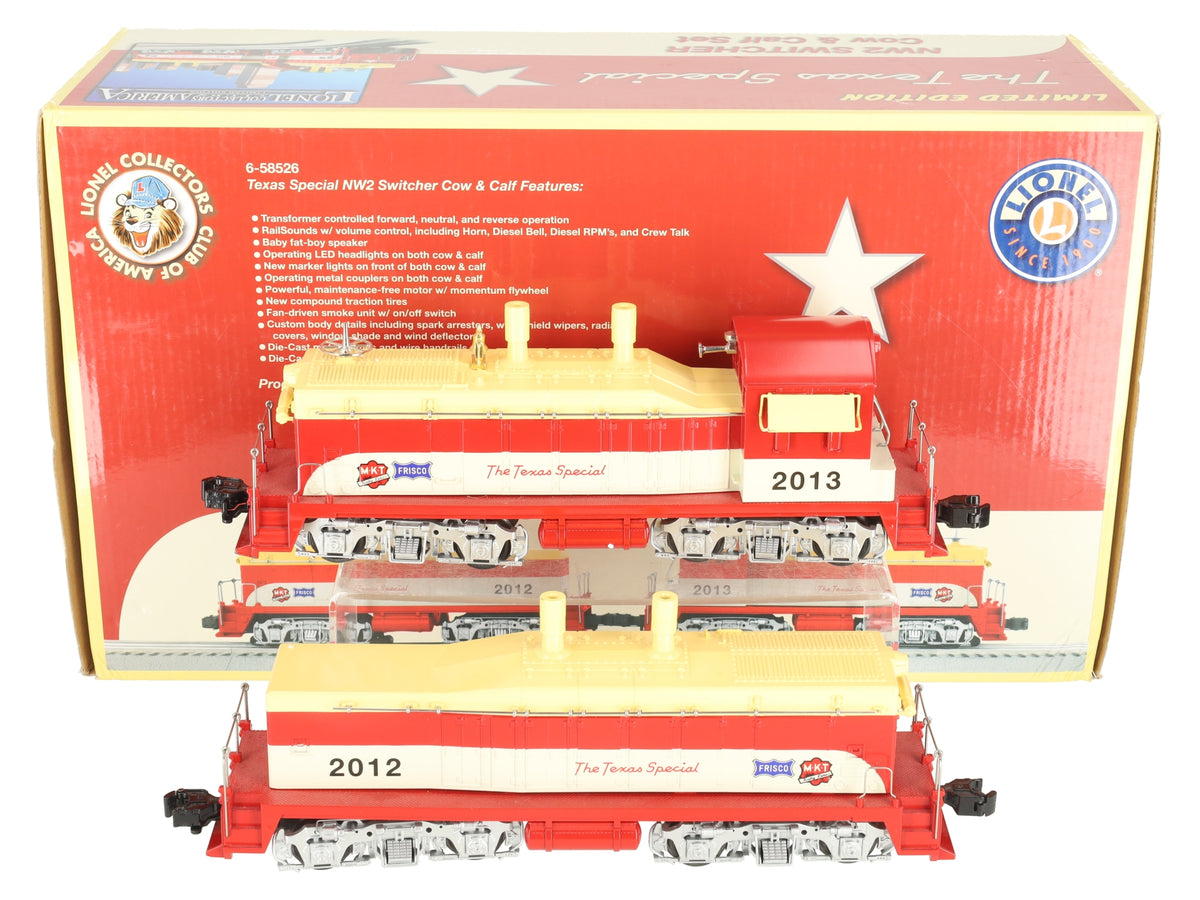 Lionel 6-58526 O MLR LCCA Texas Special NW2 Cow & Calf Set EX/Box