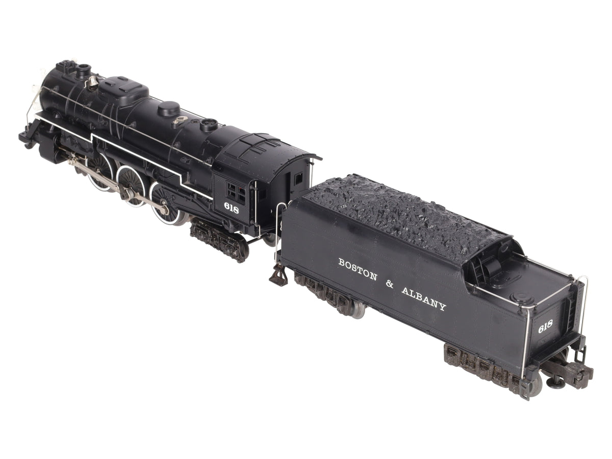 Lionel 6-18042 O Gauge B&A Hudson 4-6-4 Steam Locomotive & Tender #618 w/RS II EX/Box
