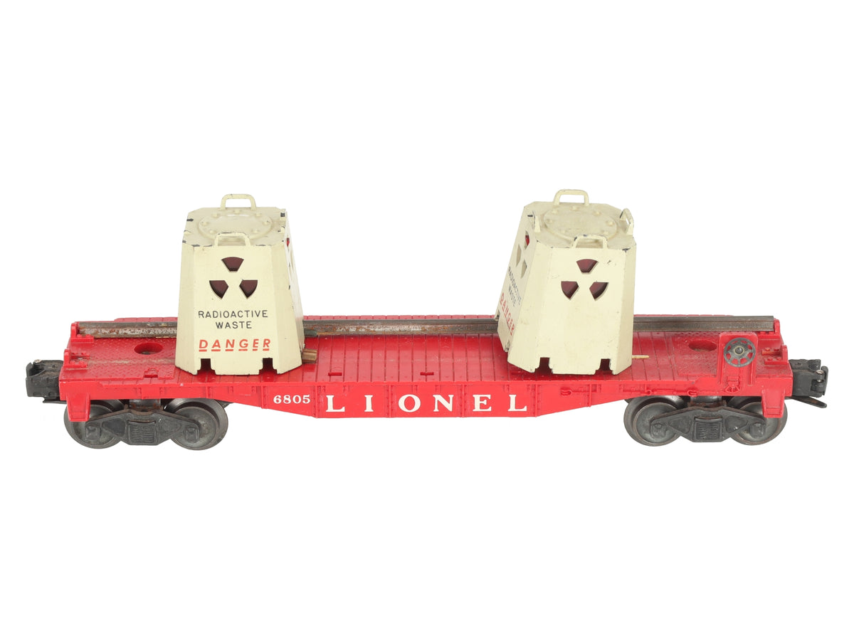 Lionel 6805 Vintage O Radioactive Atomic Disposal Flatcar VG