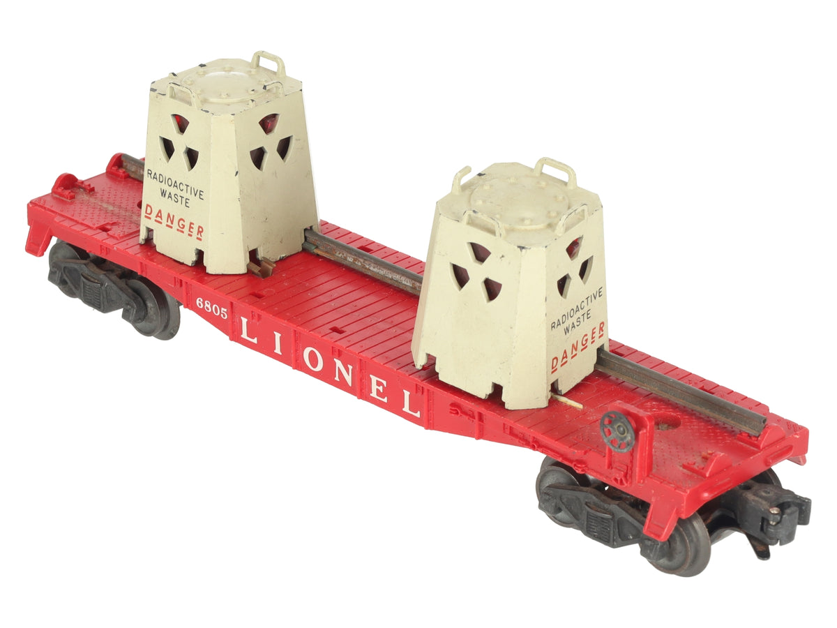 Lionel 6805 Vintage O Radioactive Atomic Disposal Flatcar VG