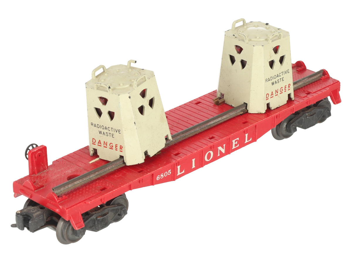 Lionel 6805 Vintage O Radioactive Atomic Disposal Flatcar VG