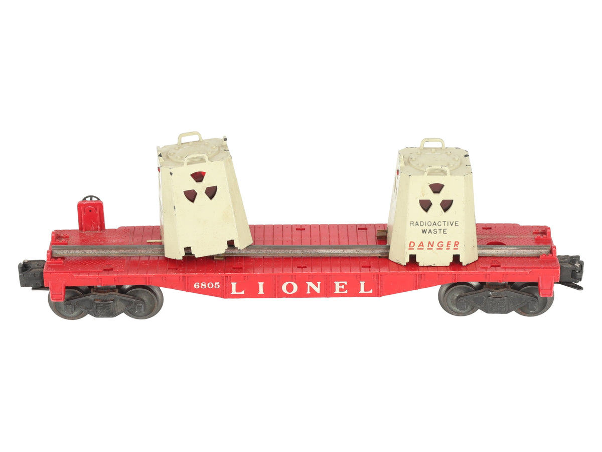 Lionel 6805 Vintage O Radioactive Atomic Disposal Flatcar VG