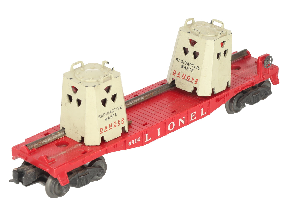 Lionel 6805 Vintage O Radioactive Atomic Disposal Flatcar VG