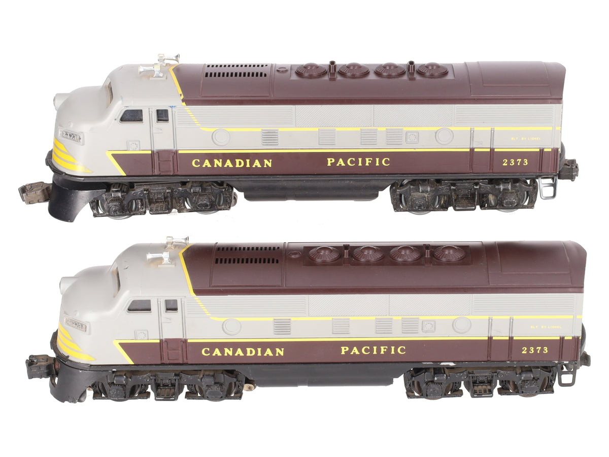 Lionel 2373 Vintage O Gauge Canadian Pacific F3 AA Diesel Locomotive Set VG