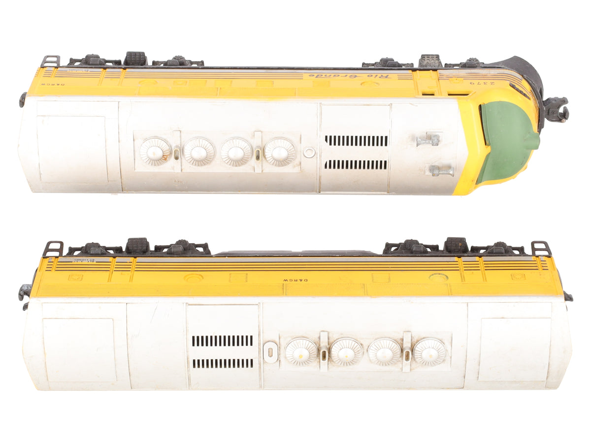 Lionel 2379 Vintage O Rio Grande F3 AB Diesel Locomotive Set VG