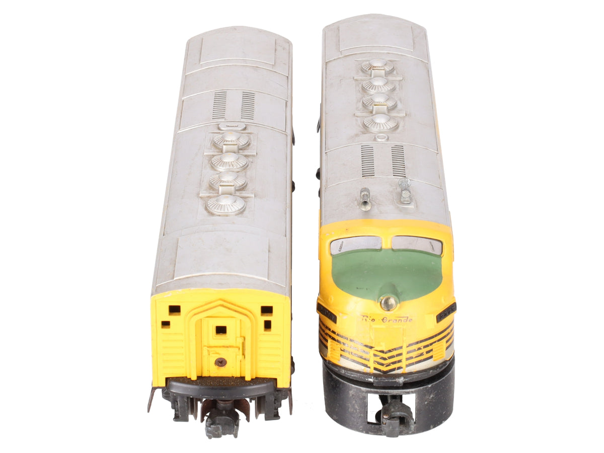 Lionel 2379 Vintage O Rio Grande F3 AB Diesel Locomotive Set VG