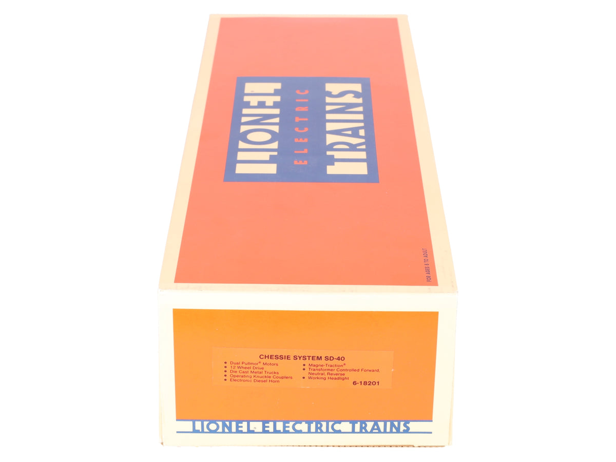 Lionel 6-18201 O Gauge C&O Chessie SD-40 Diesel Locomotive W/ Horn #8201 EX/Box