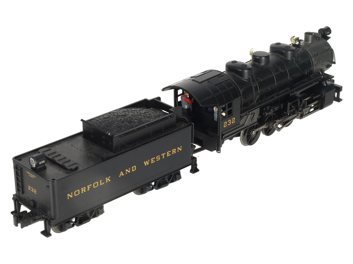 MTH 30-1293-1 O Gauge N&W 0-8-0 Steam Engine #232 w/PS 2.0 EX