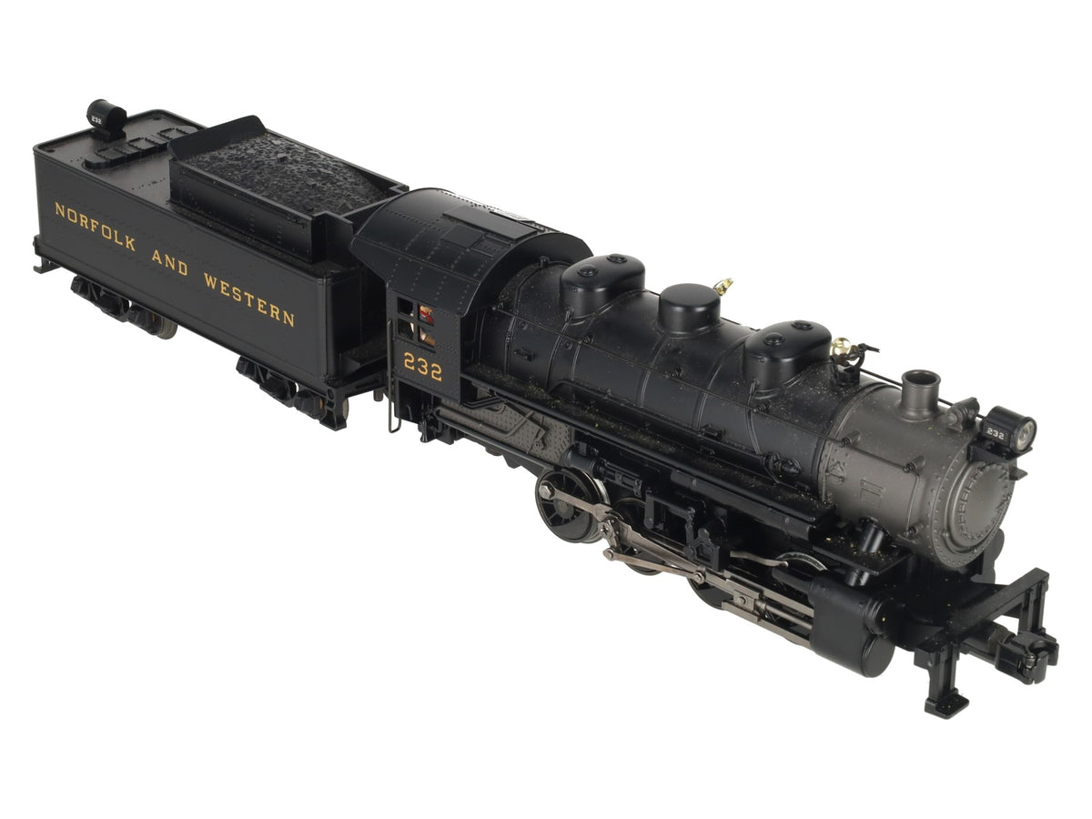 MTH 30-1293-1 O Gauge N&W 0-8-0 Steam Engine #232 w/PS 2.0 EX