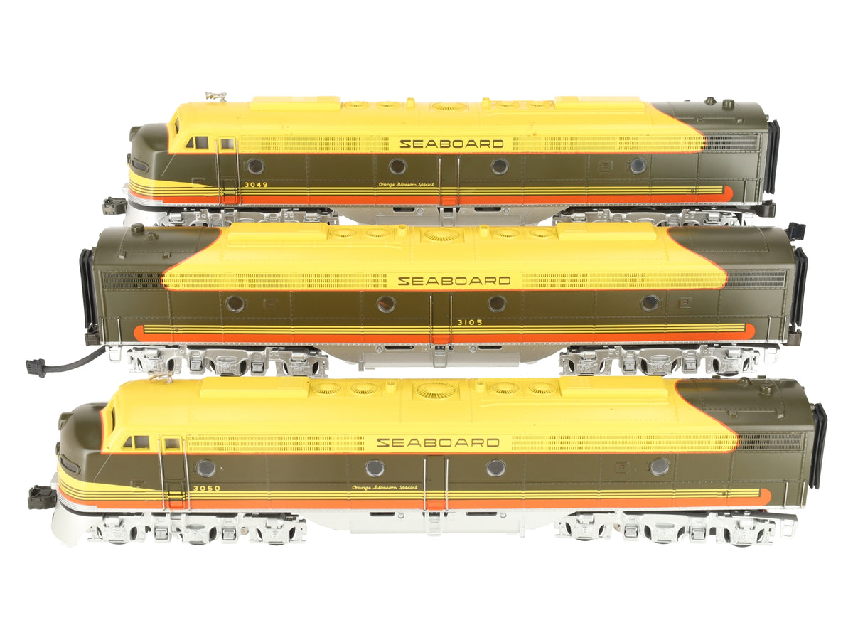MTH 20-2168-1 O Gauge Seaboard E8 ABA Diesel Engine w/PS1 (Set of 3) EX/Box