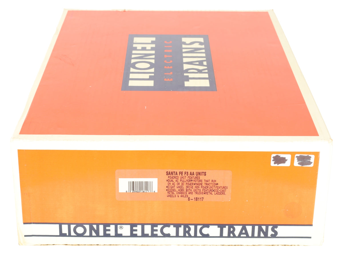 Lionel 6-18117 O Gauge Santa Fe Blue/Yellow F3 AA Diesel Set VG/Box