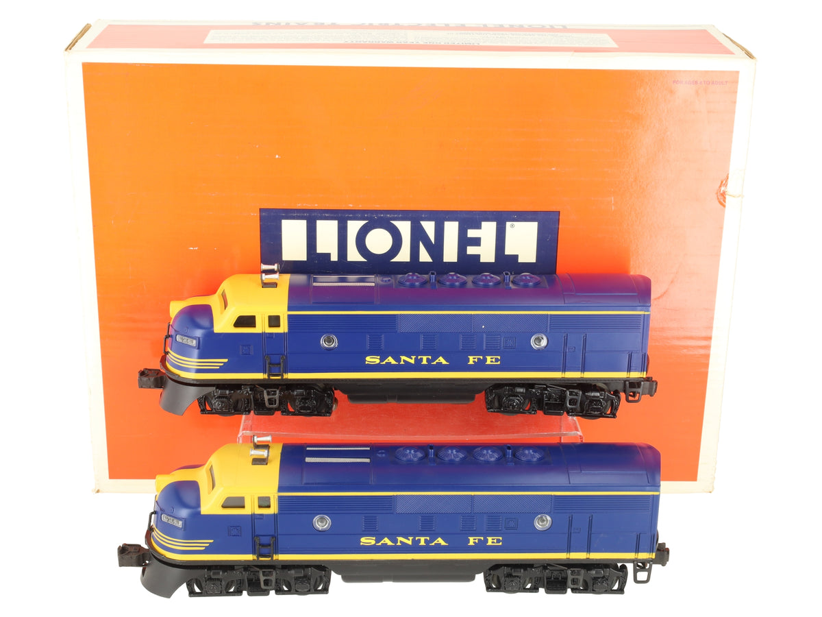 Lionel 6-18117 O Gauge Santa Fe Blue/Yellow F3 AA Diesel Set VG/Box