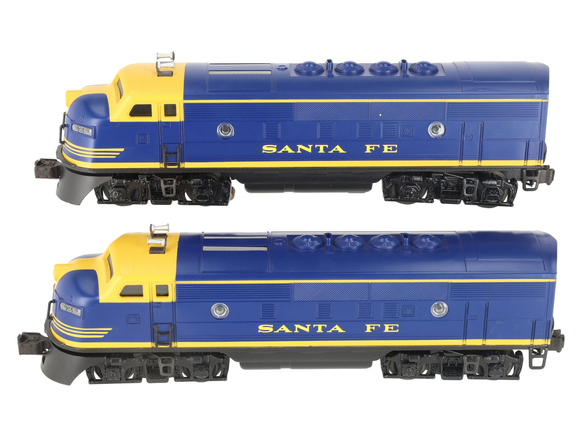 Lionel 6-18117 O Gauge Santa Fe Blue/Yellow F3 AA Diesel Set VG/Box