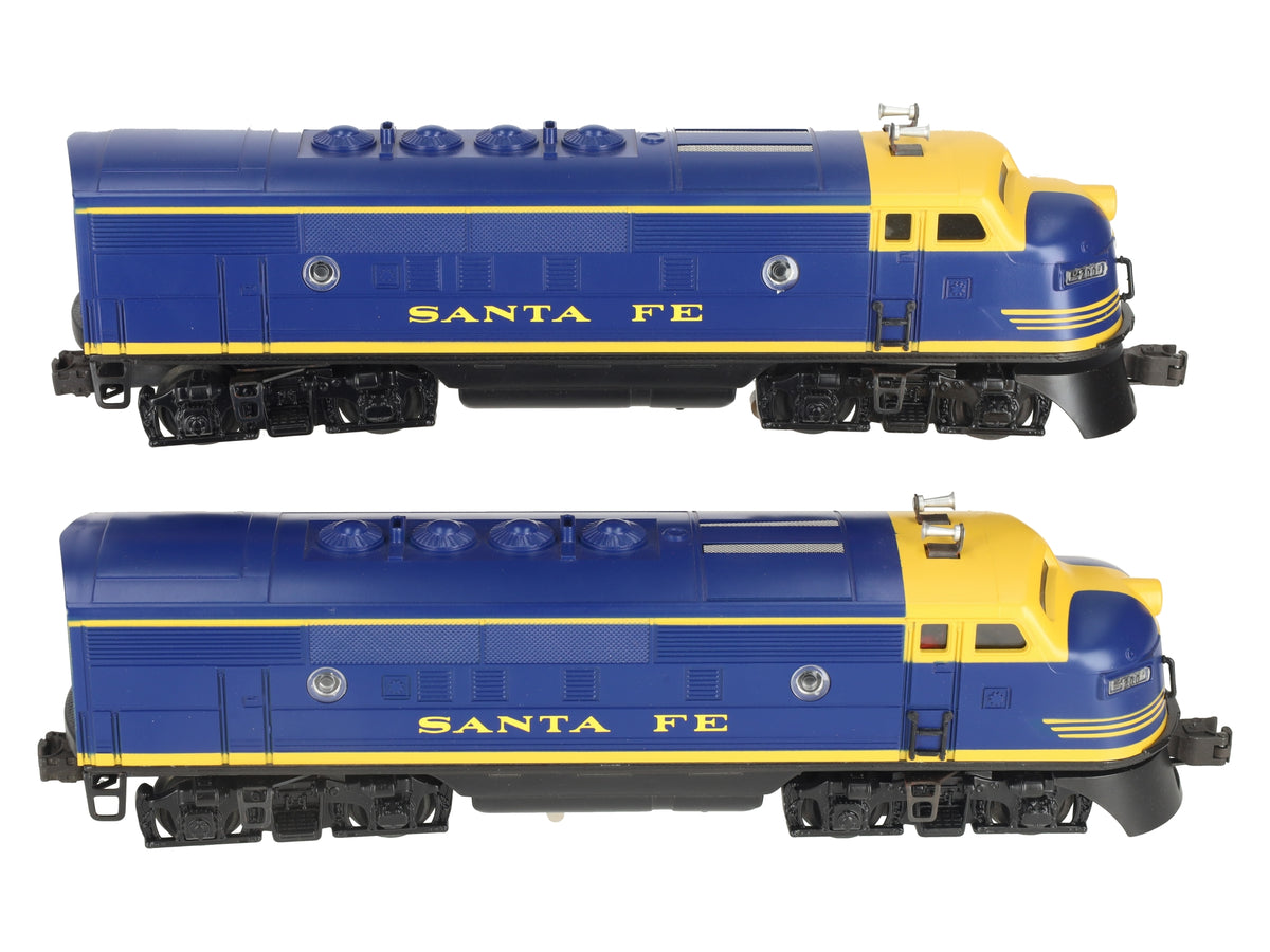 Lionel 6-18117 O Gauge Santa Fe Blue/Yellow F3 AA Diesel Set VG/Box