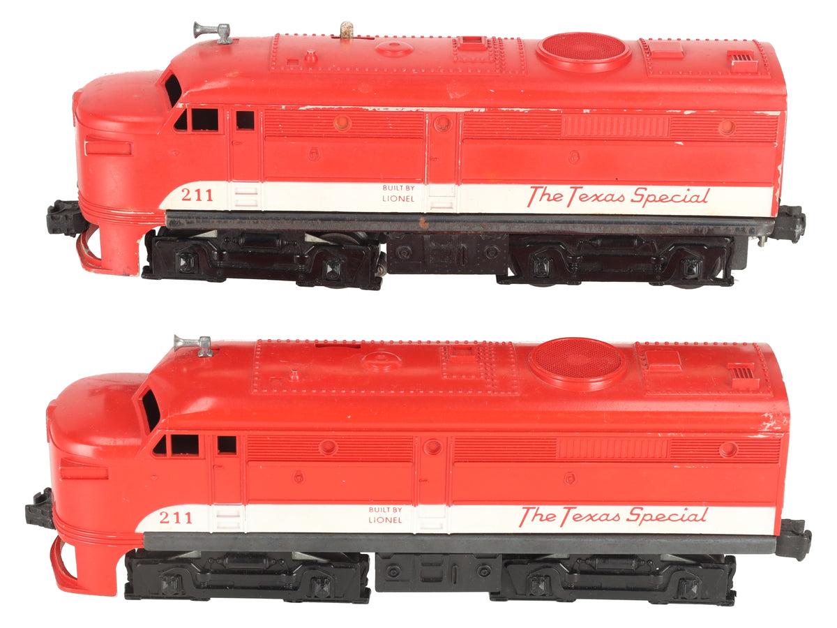 Lionel 211 Vintage O Texas Special AA Diesel Set VG
