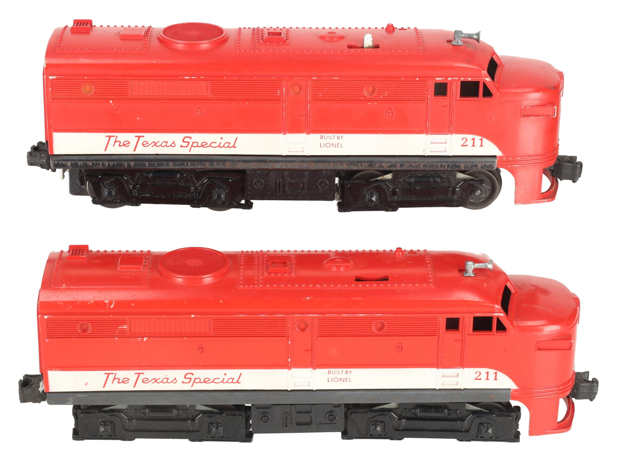 Lionel 211 Vintage O Texas Special AA Diesel Set VG