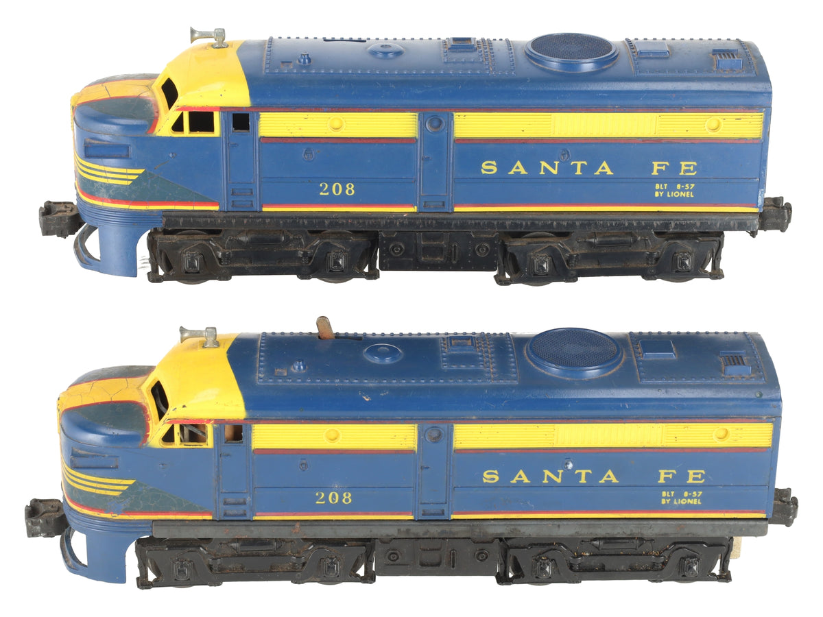 Lionel 208 Vintage O Santa Fe Alco AA Diesel Locomotive Set