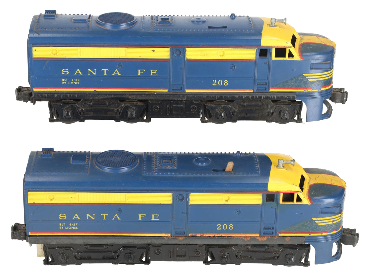 Lionel 208 Vintage O Santa Fe Alco AA Diesel Locomotive Set