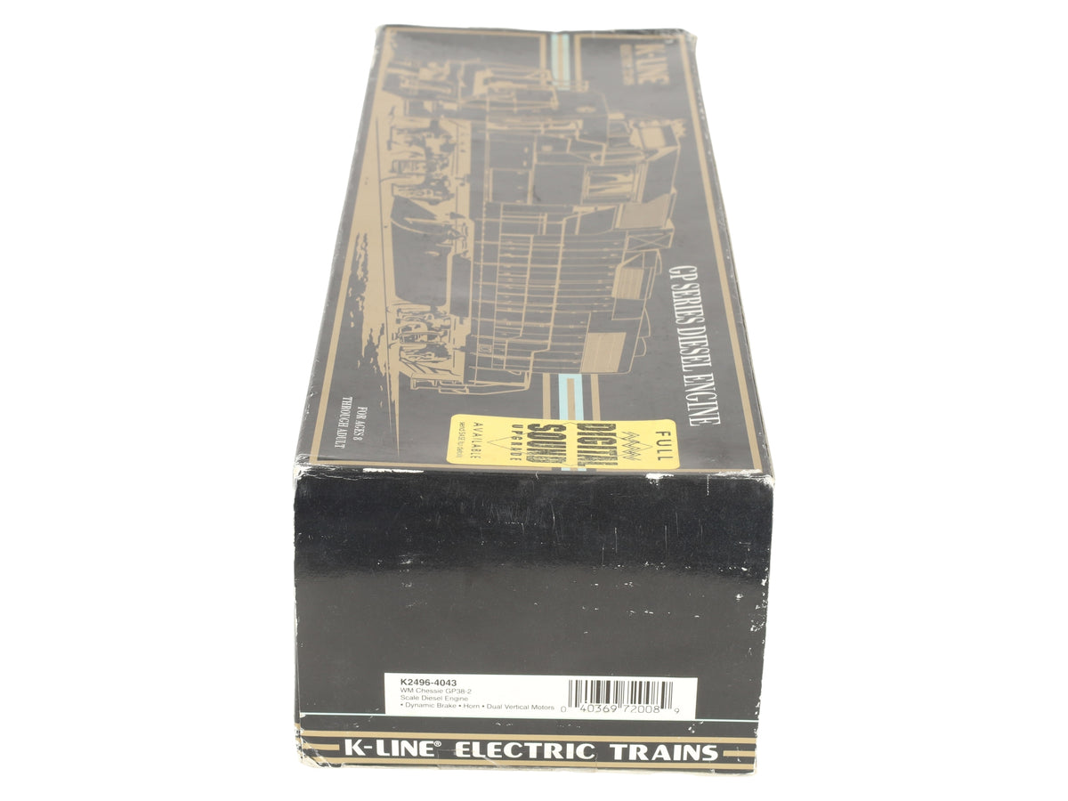 K-Line K2496-4043 O Gauge WM Chessie GP38-2 Diesel Locomotive #4043 EX/Box