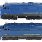 Lionel 225 Vintage O Chesapeake & Ohio AA Diesel Locomotive Set VG