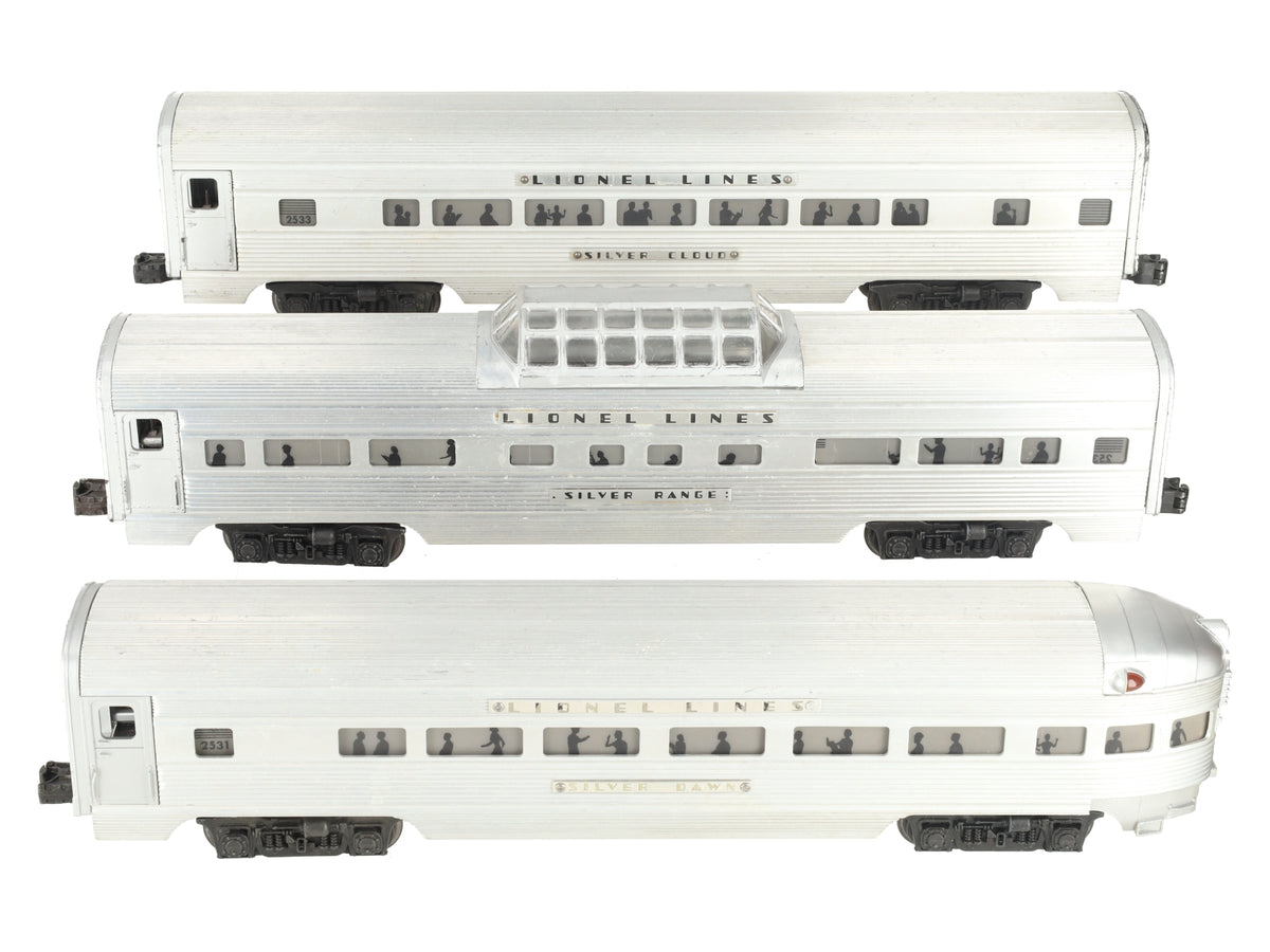Lionel Vintage O Lionel Lines Aluminum Passenger Cars: 2531, 2532, 2533 [3] VG