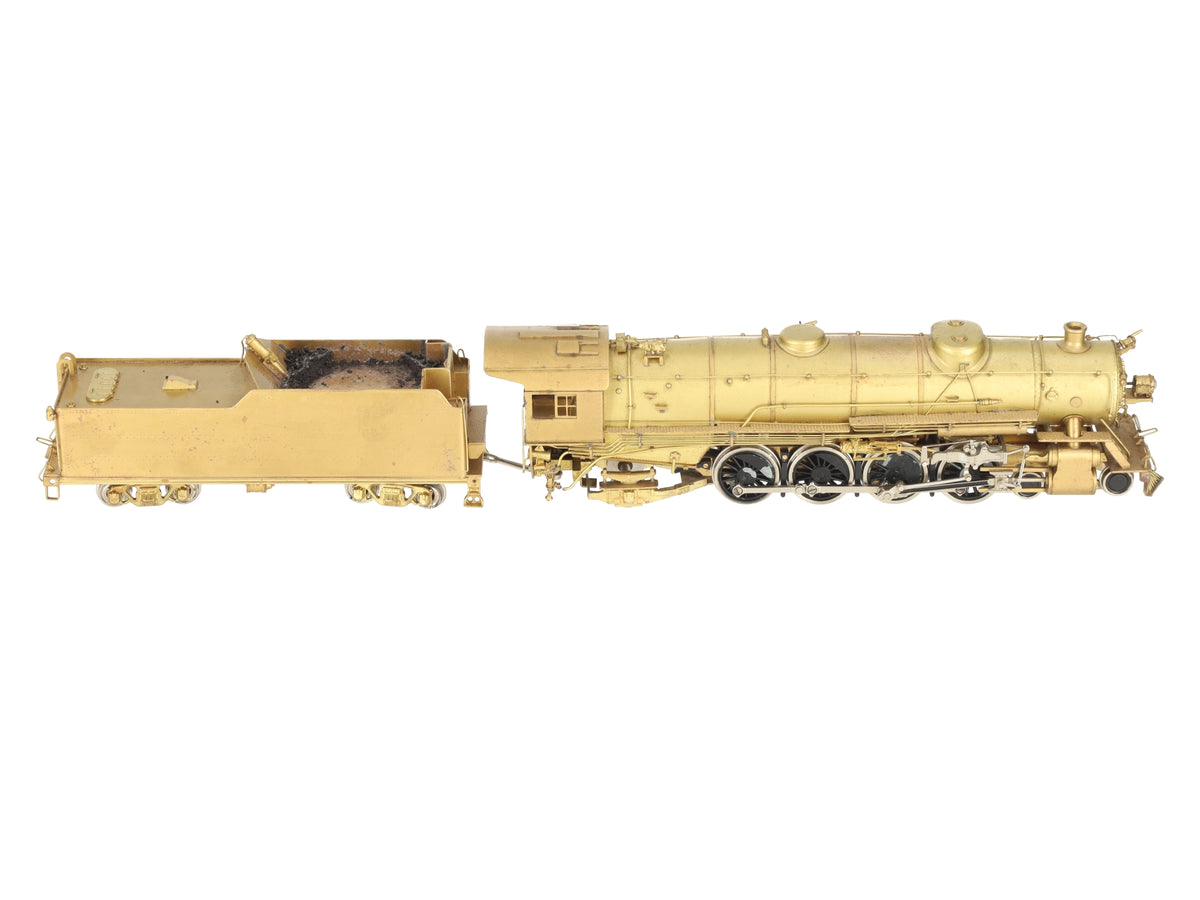Akane Models HO Brass USRA 4-8-2 Steam Locomotive w/ Tender- Unpainted VG