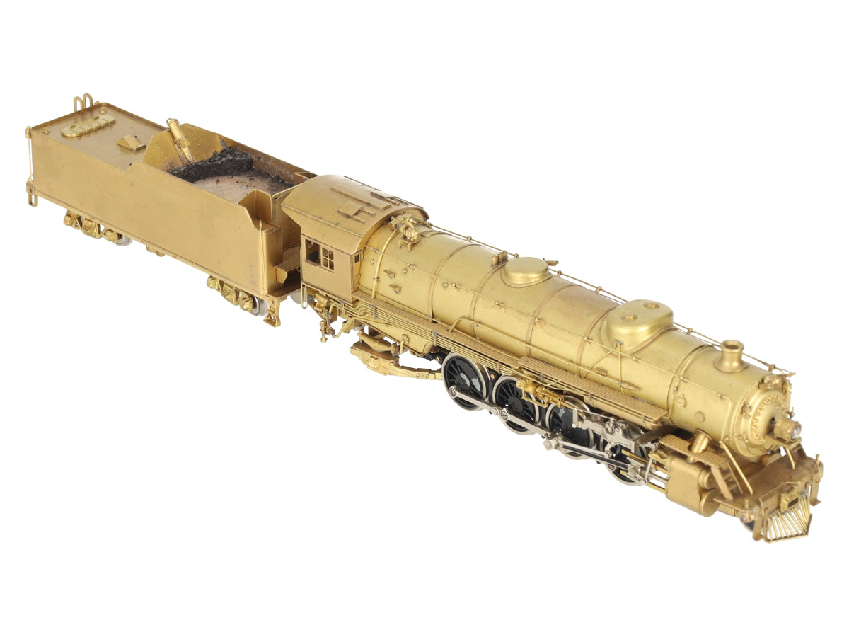 Akane Models HO Brass USRA 4-8-2 Steam Locomotive w/ Tender- Unpainted VG