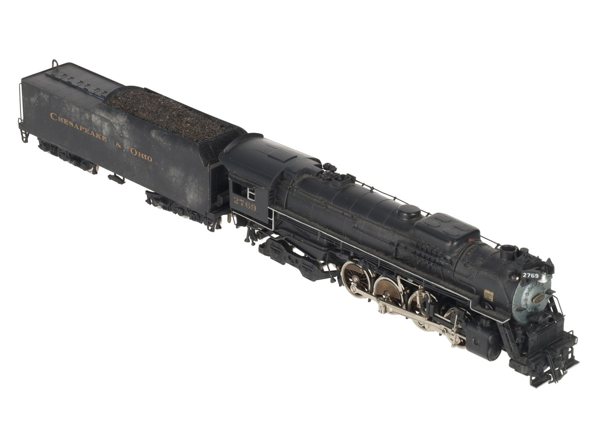 Pacific Fast Mail HO BRASS Kanawha C&O 2-8-4 Steam Locomotive w/Tender- Painted/Box